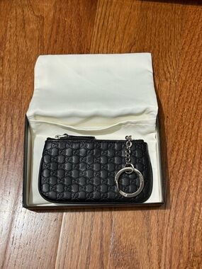 Gucci Leather Key Pouch Wallet with Ring